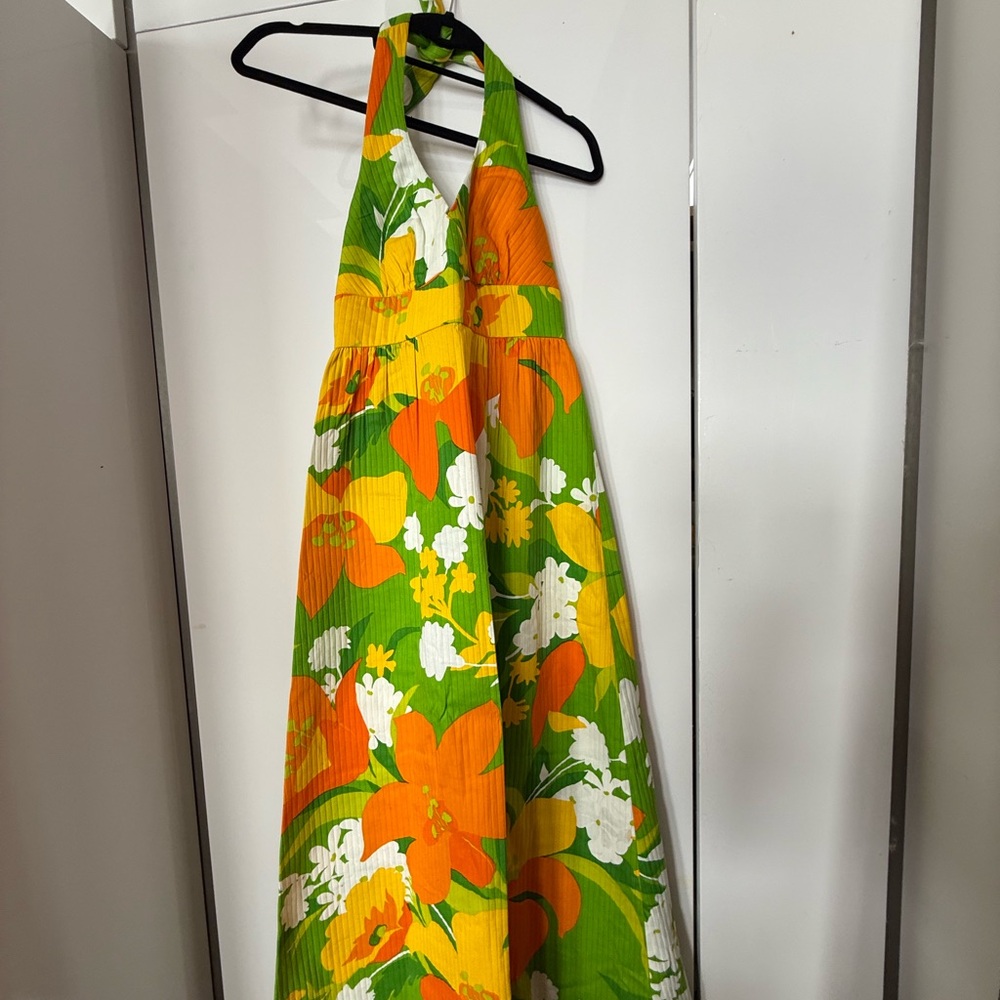 Vibrant Floral Halter Dress